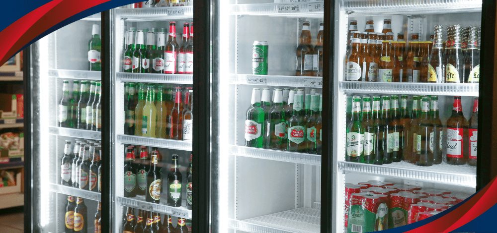 Bottled Beverages Stored in Showcase Refrigerators in the Philippines