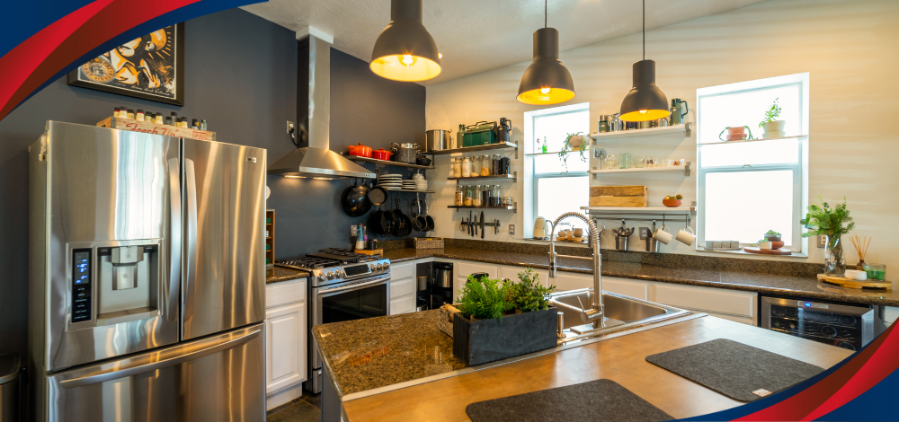 A French Door Refrigerator Inside a Kitchen